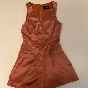 Elegant Satin Brown/rusted romper